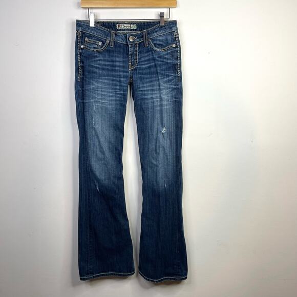 BKE Madison Low Rise Boot Cut Stretch Blue Jeans Western Rodeo 26 Tall Long - Picture 1 of 13